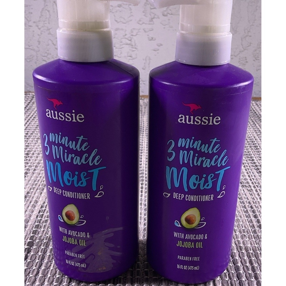 Lot of 2 ~ AUSSIE ~ 3 Minute Miracle Moist ~ Detangling Conditioner ~ 16oz Each